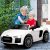 Costzon Kids Ride On Car, 12V Licensed Audi R8 Battery Powered Vehicle w/ Parental Remote Control, Double Lockable Doors, 3 Speeds, LED Lights, MP3 Player, Wheel Suspension, Portable Handle (White)