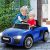 Costzon Kids Ride On Car, 12V Licensed Audi R8 Battery Powered Vehicle w/ Parental Remote Control, Double Lockable Doors, 3 Speeds, LED Lights, MP3 Player, Wheel Suspension, Portable Handle (Blue)