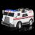 SUPERtrax Big Rig Emergency Kid’s Ride On 4 Wheel Drive Ambulance Electric Toy Car 12V – Rubber Tires – Remote Control w/Free MP3 Player – White